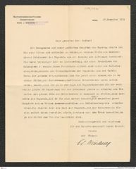 Nachlass Franz Steindachner, Brief von Eduard Brückner an Franz Steindachner (27.12.1911), Inv.Nr. 59.02, Seite 1